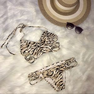 Tan Strappy Corset Victoria’s Secret Bikini Set